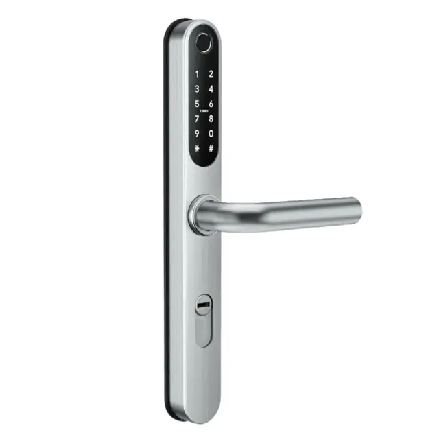 BOT Elektronisches Türschloss, SMART Lock Doorknob, TTlock, Bluetooth, Smart-Funktion – Schloss mit Fingerabdruckleser, Variable Teilungsgröße 72-92mm (Silber, 72-92mm)