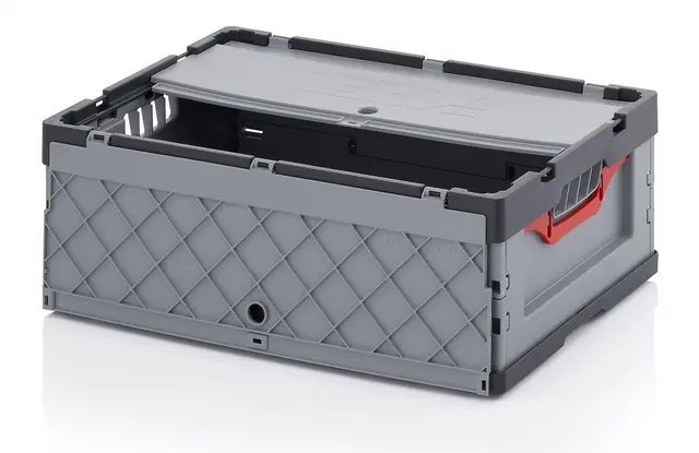 Auer Packaging 2x Profi-Faltbox 60 x 40 x 22 mit Deckel Faltbarer Eurobehälter Klappbox für Transport Lagerung unc co 60x40x22