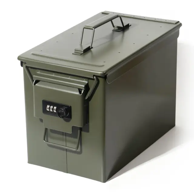 GREELUE Munitionskiste mit Zahlenschloss, US Ammo Box, Patronenbox, Aufbewahrungsbox für Lithiumbatterien, Munition (Zahlenschloss-30cm)