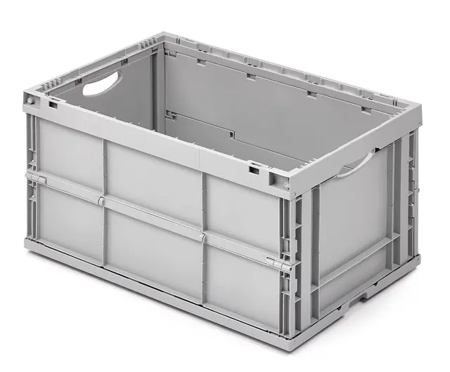 1a-TopStore Stabile Profi-Klappbox Faltbox, 60x40x32 cm (lxbxh) mit ergonomischen Griffen, klappbar u. stapelbar, Industriequalität aus DE, langlebig, 100% recylebar, 65 Liter, 35 kg