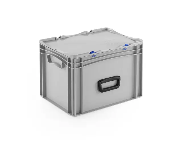 DIE BOX FABRIK Eurobehälter 25,6 L Scharnierdeckel Grau