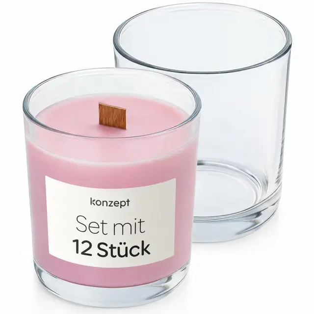 konzept kerzengläser 12er set rosa 180ml