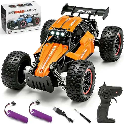 Jiakora Ferngesteuertes Auto für Kinder, 2.4GHz Off-Road RC Auto mit LED Licht, 1:16 Monstertruck Ferngesteuert, All Terrain RC Car Truck mit 2 Batterien, Spielzeugauto Geschenk für Jungen ab 3+Jahre