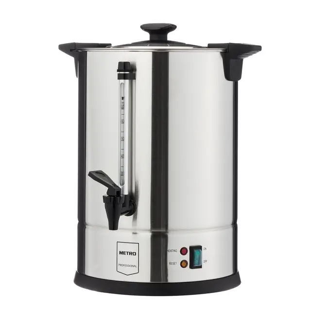METRO Professional Kaffeemaschine GCM4011, 10.5 Liter, 70 Tassen, 1650 W, mit Filter, Warmhaltefunktion, Überhitzungsschutz, Füllstandsanzeige, Kühle Außenwand, Deckelverschluss, silber