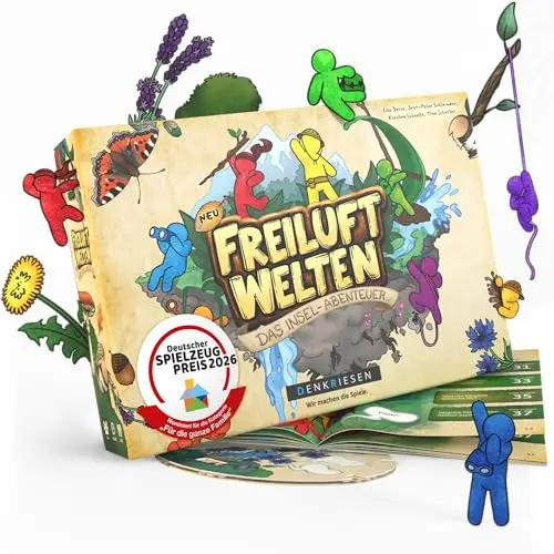 DENKRIESEN Freiluftwelten – Das Insel-Abenteuer | Kreatives Abenteuerspiel für drinnen & draußen | Naturspiel & Familienspiel ab 7 Jahren | Outdoor Spiel für 2–6 Spieler