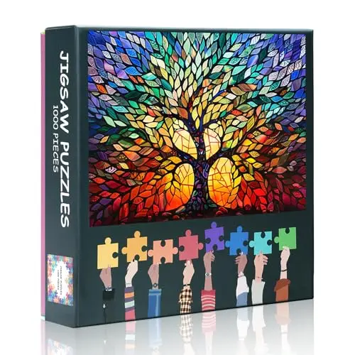 1000 Teile Puzzle für Erwachsene – Abstrakte Kunst Baum des Lebens, Premium-Puzzle für Erwachsene mit 1000 Teilen zur Entspannung (27,5 x 19,7 Zoll)
