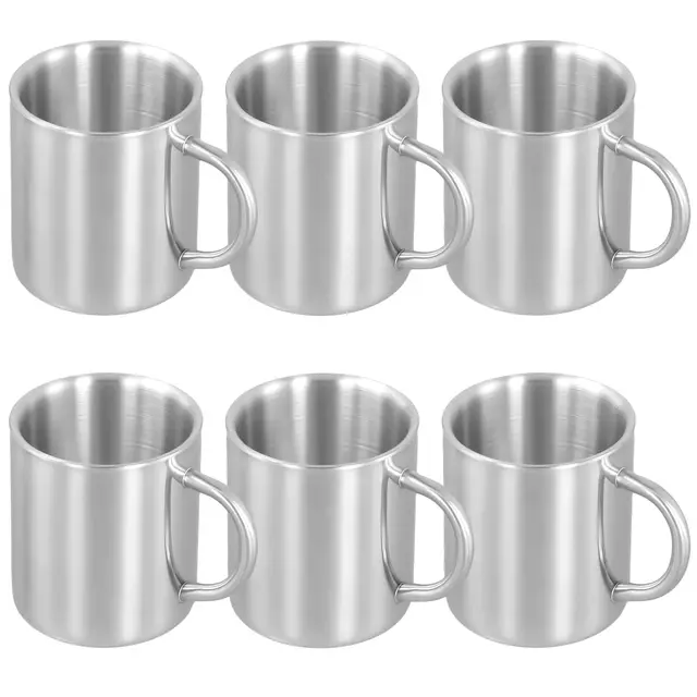SINJEUN Edelstahl Thermobecher Set 300 ml 6er-Pack