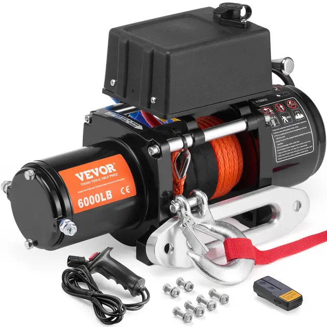 VEVOR Elektrische Seilwinde 2722 kg 12V DC mit Synthetikseil
