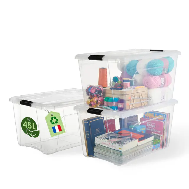 Iris Ohyama Aufbewahrungsbox 45L (3er-Set)