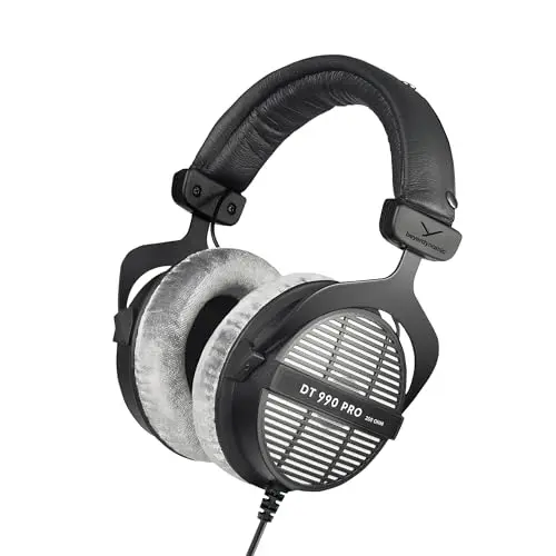 beyerdynamic DT 990 Pro einseitiger, kabelgebundener Over-Ear-Studio-Kopfhörer für Mixing, Mastering und Editing in 250 Ohm, Farbe grau