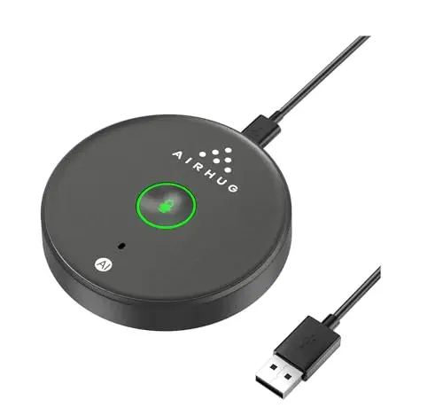AIRHUG USB-Mikrofon, ohne Lautsprecher, Desktop-Computer-Mikrofon, Stummschalttaste mit LED-Anzeige, AI-Rauschunterdrückung, Plug & Play, omnidirektionaler Kondensator, PC-Laptop-Mikrofone, für