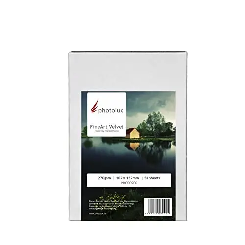 FineArt Velvet 270 gsm Matt Fotopapier in Premiumqualität - 10,2x15,2 cm - 50 Blatt