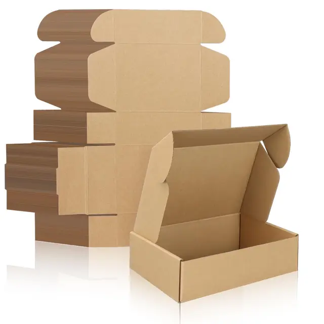 100 Stück Klein Versandkartons 150x100x40mm, Maxibriefkartons für Postversand & Warensendung, Braune Faltschachteln aus Wellpappe für Geschäft, Aufbewahrung oder Geschenkbox