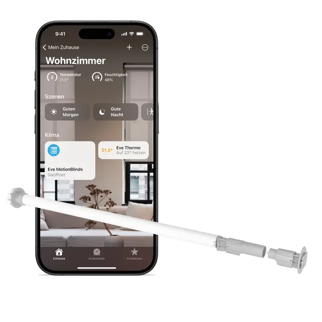 Eve Motionblinds Upgrade Kit für Rollos (Matter) - Motor für große Rohrdurchmesser: Nachrüsten bestehender Innenraum-Rollos;benötigt Thread Border Router;smarte Steuerung