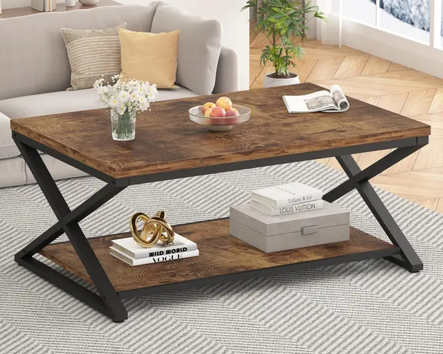 hsh couchtisch vintage braun 100x60 cm