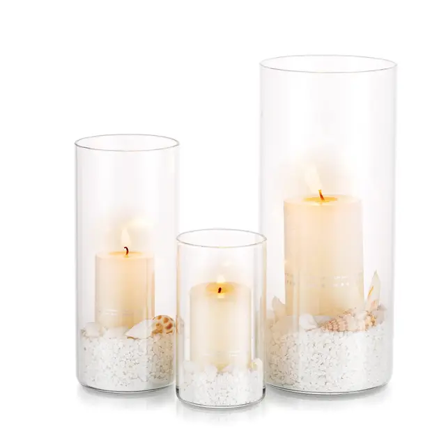 glasseam windlicht glas set 3 teilig
