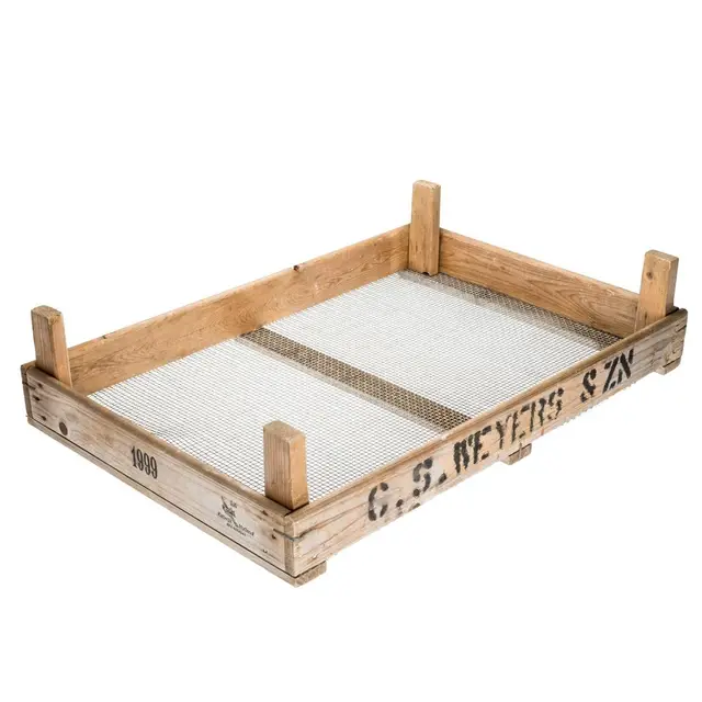 NaDeco Blumenzwiebel Holzkiste 70x50x15cm – Vintage Zwiebelsieb mit Gitterboden | Alte Holzkiste für Tulpen, Obst & Gemüse | Upcycling Regal | Deko Kiste aus Holz | Zwiebelsieb | Blumenzwiebelkisteㅤ