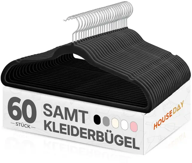 house day kleiderbügel samt 60 stück