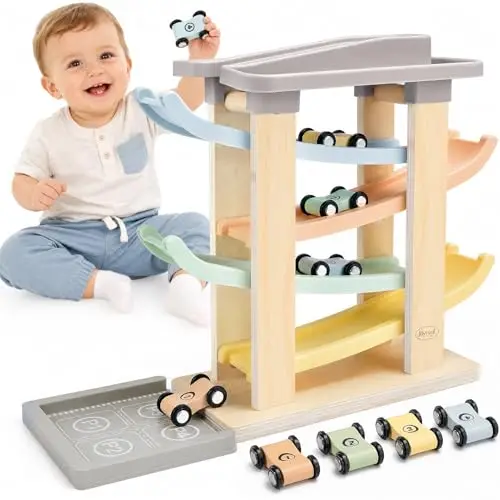 joyreal kugelbahn baby holz montessori