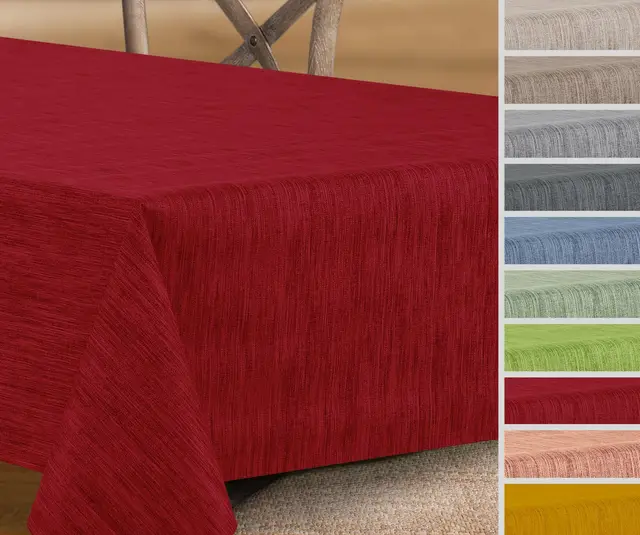 Wachstuchtischdecke rund oval eckig, Georginias Tischdecke abwischbar, Farbe und Größe wählbar (Eckig 100x140 cm Rot)