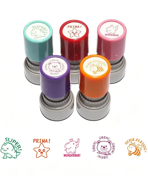 5Stück Stempel Lehrerstempel Set Selbstfärbender Motivationsstempel Lehrerstempel für schnelle Hausaufgabenkorrektur ideal für Lehrer, Eltern und Schüler – Mehrfarbig