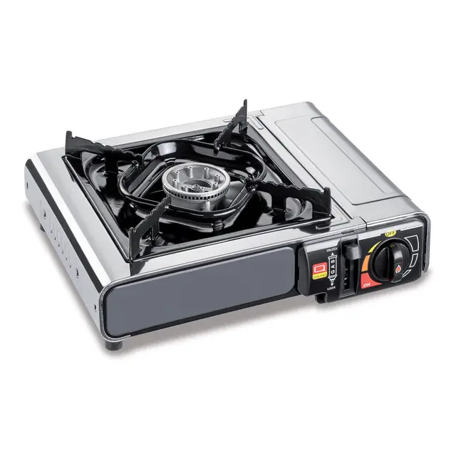Kemper Campingkocher Smart 1 Flammig aus Edelstahl, Grau