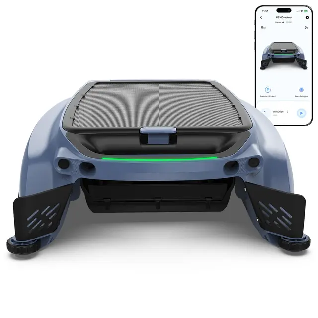 PS100 Solar Pool Skimmer Roboter, Kabelloser Poolroboter mit App-Steuerung, 24/7 Oberflächenreinigung, 6L Filterkorb, Ultraschall-Hinderniserkennung für alle Pools | Aktives Solar-Tracking