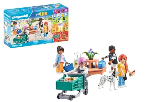 PLAYMOBIL MyLife 71541 MyFigures Shopping, große Einkaufstour durch die Läden, inklusive Einkaufswagen und Einkaufstüte, detailreiches Spielzeug für Kinder ab 5 Jahren