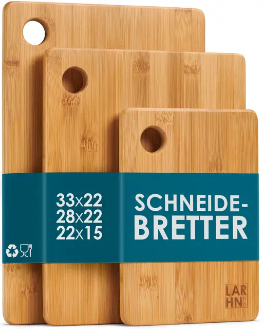 larhn bambus schneidebrett set 3tl