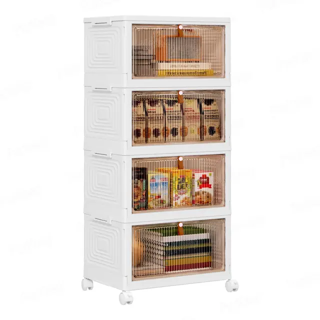 PurKeep Faltbare Aufbewahrungsbox mit Deckel 23L 4er-Set