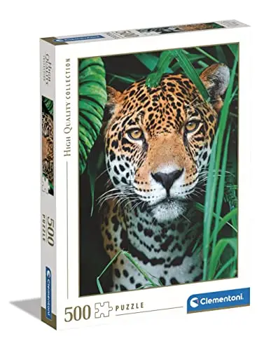 Clementoni - 35127 Collection Puzzle - Jaguar In The Jungle - Puzzle 500 Teile ab 14 Jahren, Erwachsenenpuzzle mit Wimmelbild, Geschicklichkeitsspiel für die ganze Familie