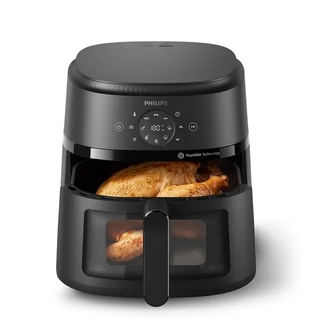 Philips Airfryer 2000 Series – Standard 6.2L Heißluftfritteuse mit Sichtfenster, RapidAir Technologie, 90% weniger Fett, leicht zu Reinigen, Touchscreen, energie- & platzsparend (NA230/00)