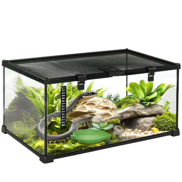 pawhut reptilienterrarium 50x30x25cm