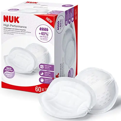 NUK High-Performance Einweg-Stilleinlagen mit Sofort-Saugvlies | Einlagen zum Stillen | Einzelverpackung | +40% mehr Saugkraft | 60 Stück