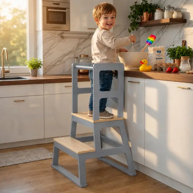 baby vivo lernturm holz tower küche