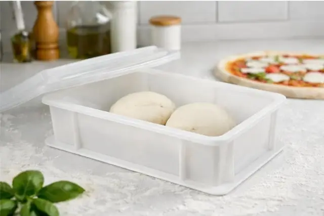 Deckmann 1 Pizzaballenbox + 1 Deckel - kleine Variante für kleinere Kühlschränke 31x21x12cm | Made in Italy | Gärbox, Teigwanne für Pizzateig | Teigbox für Pizzaballen, Pizzateigbehälter