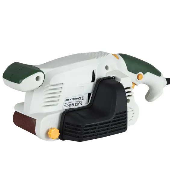 Bandschleifer 75 x 457 mm, 600 W, kabelgebunden, 6 stufenlos einstellbare Geschwindigkeiten, 170–250 m/min. Mit Vakuumadapter und Staubbox, geeignet für Holzbearbeitung und Metallpolieren