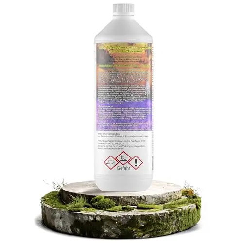 A.K.B. Algen & Grünbelagentferner Konzentrat 60-Fach - 1 Liter - Hochwirksam Grünbelag & Algen entfernen - Fassadenreiniger, Terrassenreiniger & Steinreiniger Aussen