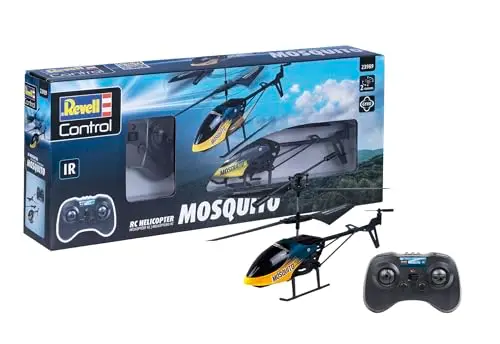 Revell Control, RC Helicopter Mosquito, 2-Kanal IR-Fernsteuerung, Gyro-Stabilisierung, LED Frontbeleuchtung, Ersatzrotoren Inklusive, LiPo Akku und Ladegerät, Länge 21 cm, Ab 8 Jahren