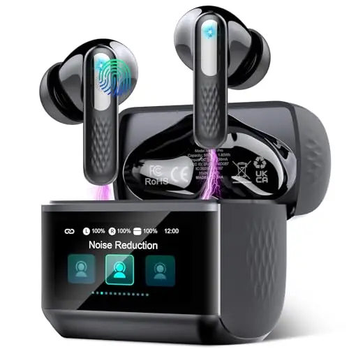 ZYHKON KI Übersetzer Kopfhörer mit ANC Mic, 3-in-1 Echtzeit Sprachübersetzer Kopfhörer 164 Sprachen/7 Modi/APP, 48H Bluetooth 5.4 Kopfhörer Übersetzer LED-Display für Reise/Business/Studium, Schwarz
