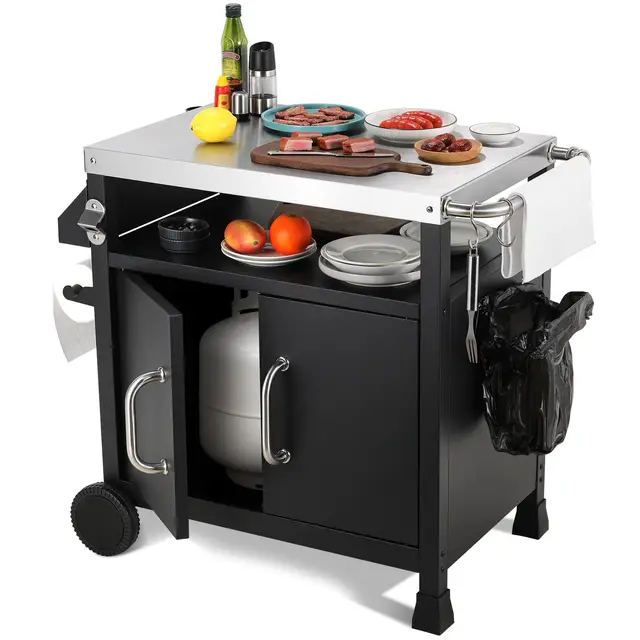 liferun kt7550a edelstahl grillwagen