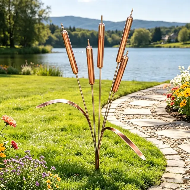 CLBDRESS Kupfer Rohrkolben Windspiel – Garten Deko Pfahl aus Metall
