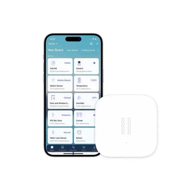 Aqara Vibrationssensor, Erfordert Aqara Hub, Zigbee-Verbindung, Drahtloser Mini-Glasbruchmelder für Alarmanlage und Smart Home, Kompatibel mit Apple HomeKit