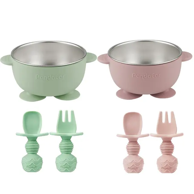 PandaEar Edelstahl Babyschüssel Set