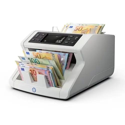 Safescan 2265 Geldzählmaschine, Wertzählung für gemischte EUR- und GBP-Banknoten - Banknotenzähler mit 6-facher Echtheitsprüfung - zählt sortierte Banknoten aller Währungen