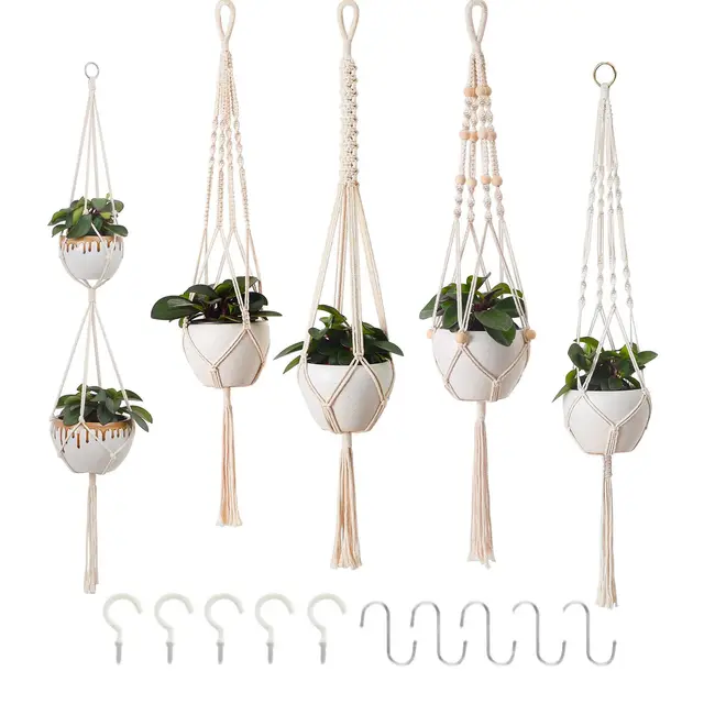 petutu 5er set makramee blumenampel