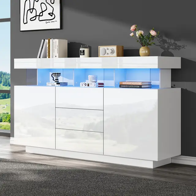 lantro js highboard weiß hochglanz