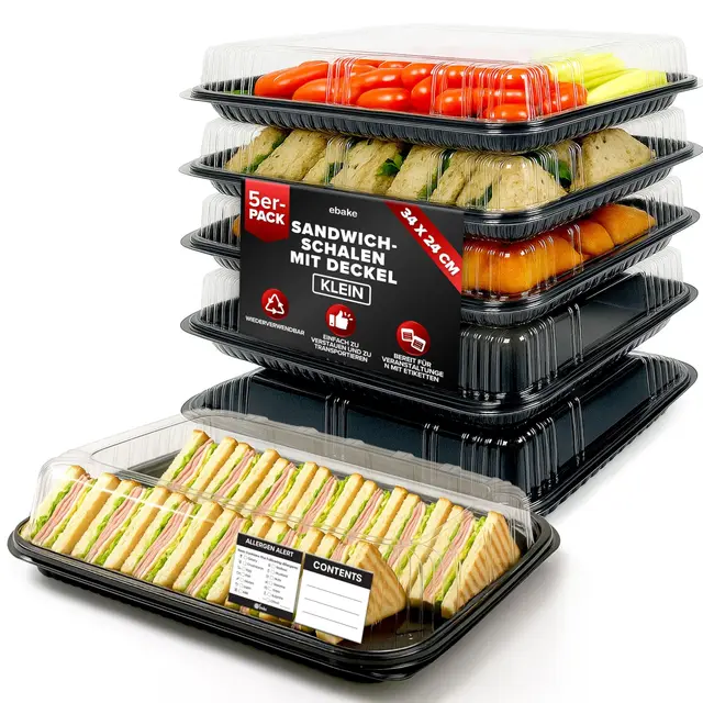 ebake serviertablett 5er-set 34x24 cm