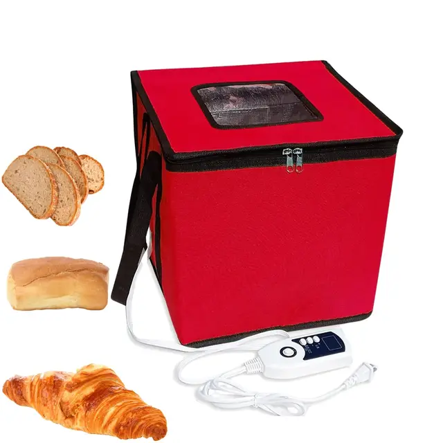 Cloud Fire Faltbare Teiggärbox, Temperatureinstellung Gärbox Mit Deckel, Abnehmbarer Multifunktions -Gärschrank für Zuhause, Brot, PizzaJoghurt, Reiswein (Rot, klein)