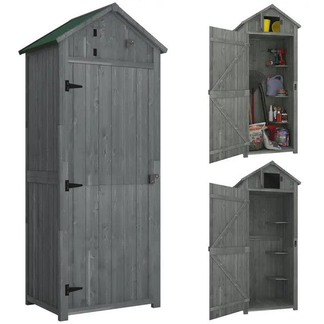outsunny gartenschrank holz